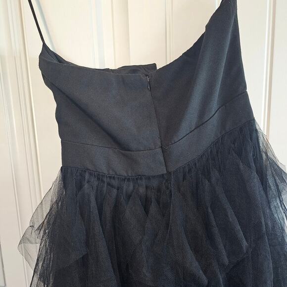 Blithe LA Tulle Formal Dress Womens Size Medium Black Sheer Full Prom Maxi Glam - Picture 8 of 12